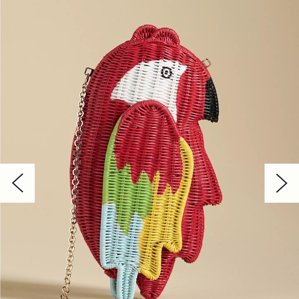 Anthropologie Serpui parrot clutch new Colorful Parrot Bird purse - Picture 5 of 10